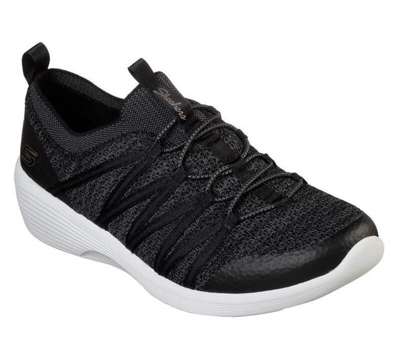 Skechers Dam Svarta/Vita Slip On - Arya - Sverige (UWGFC-0924)